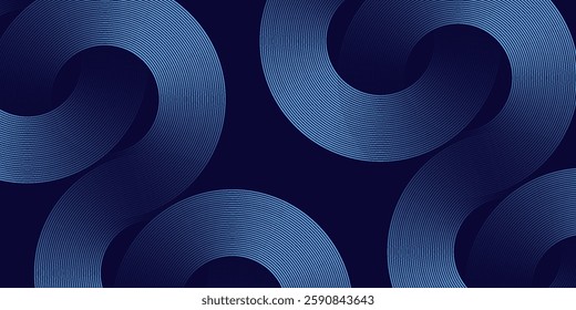 Abstract blue glowing geometric lines modern shiny blue circle lines pattern. Suit for cover, banner modern