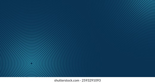 Abstract blue glowing geometric lines on dark blue background. Modern shiny blue circle lines pattern. Futuristic technology concept.