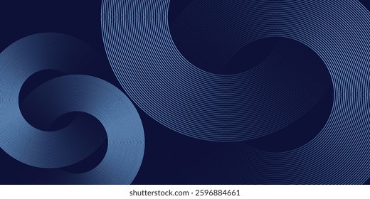 Abstract blue glowing geometric lines modern shiny blue circle lines pattern. Suit for cover, banner, brochure