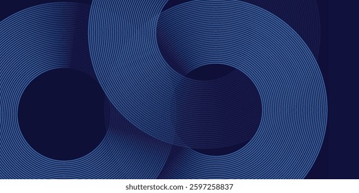 Abstract blue glowing geometric lines modern shiny blue circle lines pattern. Suit for cover, banner, brochure