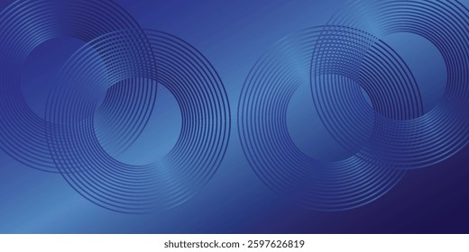 Abstract blue glowing geometric lines modern shiny blue circle lines pattern. Suit for cover, banner, brochure