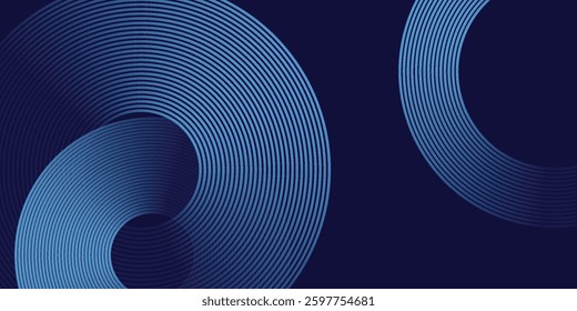 Abstract blue glowing geometric lines modern shiny blue circle lines pattern. Suit for cover,  banner, brochure