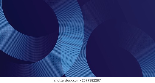 Abstract blue glowing geometric lines modern shiny blue circle lines pattern. Suit for cover,  banner, brochure