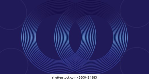 Abstract blue glowing geometric lines modern shiny blue circle lines pattern. Suit for cover, banner, brochure