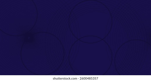 Abstract blue glowing geometric lines on dark blue background. Modern shiny blue circle lines pattern. Futuristic technology concept. Suit for cover, poster,