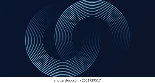 Abstract blue glowing geometric lines modern shiny blue circle lines pattern. Suit for cover, banner, modern