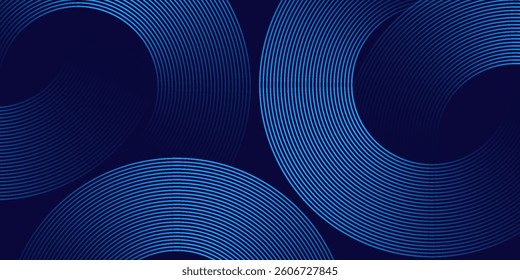 Abstract blue glowing geometric lines modern shiny blue circle lines pattern. Suit for cover   banner  brochure