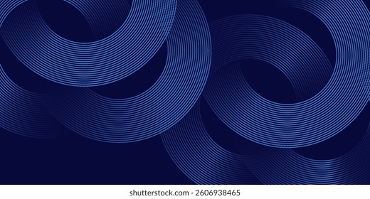 Abstract blue glowing geometric lines on dark blue background. Futuristic technology concept. Suit for cover, poster, banner, brochure, header, website. modern eps 10
