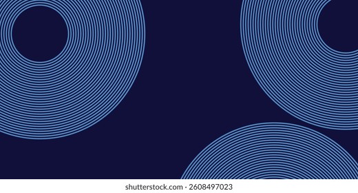 Abstract blue glowing geometric lines modern shiny blue circle lines pattern. Suit for cover,  banner, brochure