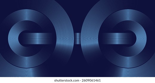 Abstract blue glowing geometric lines modern shiny blue circle lines pattern. Suit for for ads, flyer, poster, web. Digital screen. Premium banner. Copy space. Business card. Cover design