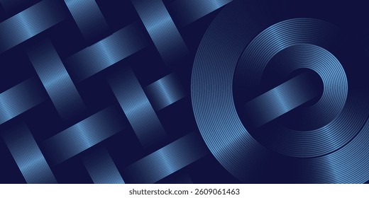 Abstract blue glowing geometric lines modern shiny blue circle lines pattern. Suit for for ads, flyer, poster, web. Digital screen. Premium banner. Copy space. Business card. Cover design
