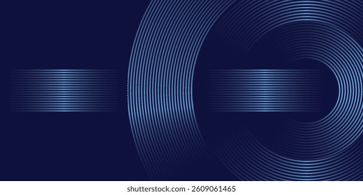 Abstract blue glowing geometric lines modern shiny blue circle lines pattern. Suit for for ads, flyer, poster, web. Digital screen. Premium banner. Copy space. Business card. Cover design