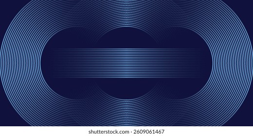 Abstract blue glowing geometric lines modern shiny blue circle lines pattern. Suit for for ads, flyer, poster, web. Digital screen. Premium banner. Copy space. Business card. Cover design