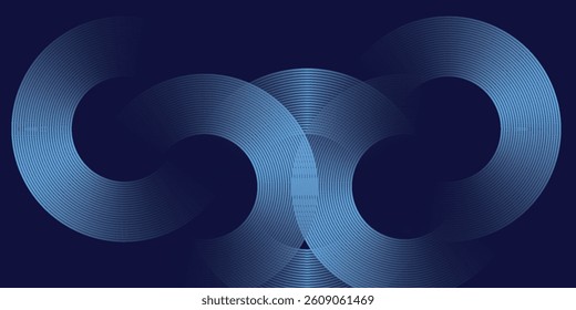 Abstract blue glowing geometric lines modern shiny blue circle lines pattern. Suit for for ads, flyer, poster, web. Digital screen. Premium banner. Copy space. Business card. Cover design