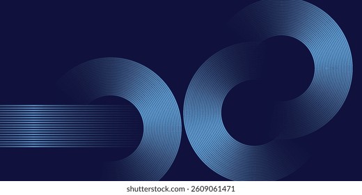 Abstract blue glowing geometric lines modern shiny blue circle lines pattern. Suit for for ads, flyer, poster, web. Digital screen. Premium banner. Copy space. Business card. Cover design