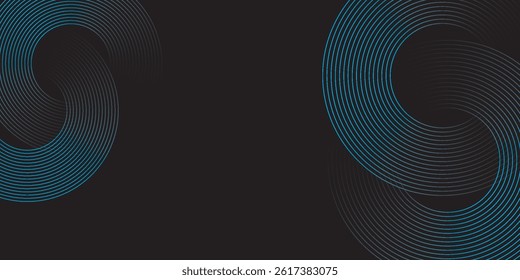 Abstract blue glowing geometric lines on dark blue background. vektor illustration