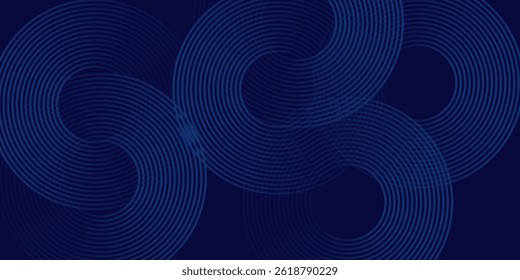 Líneas geométricas brillantes azules Abstractas Modelo azul brillante moderno de las líneas circulares. Traje para la cubierta, Anuncio, folleto