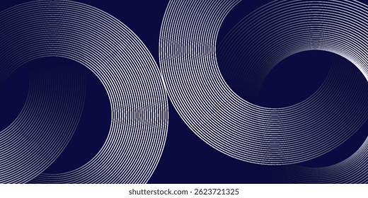 Abstrakte blaue leuchtende geometrische Linien moderne glänzende blaue Kreislinien Muster. Anzug für Cover, Banner, Broschüre, eps10