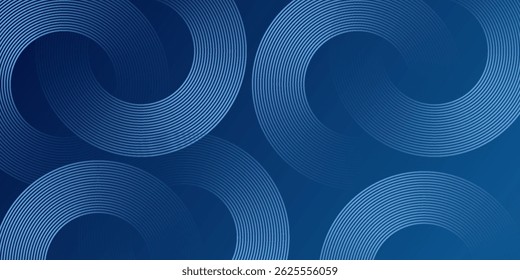 Abstrato azul brilhante linhas geométricas moderno brilhante azul círculo linhas padrão. Terno para capa, banner, brochura. ilustração vetorial