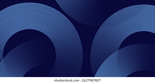 Abstrakte blaue leuchtende geometrische Linien moderne glänzende blaue Kreislinien Muster. Anzug für Cover, Banner, Broschüre