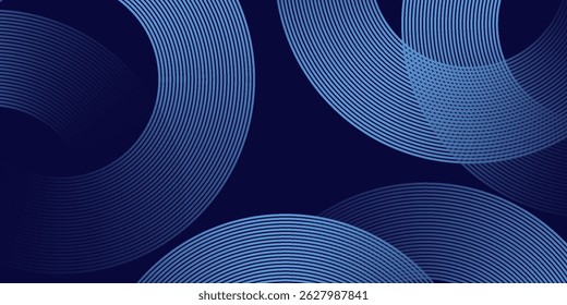Abstract blue glowing geometric lines modern shiny blue circle lines pattern. Suit for cover, banner, brochure