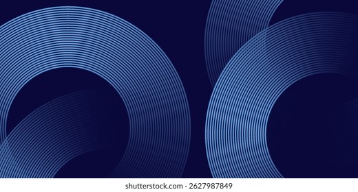 Líneas geométricas brillantes azules Abstractas Modelo azul brillante moderno de las líneas circulares. Traje para la cubierta, Anuncio, folleto
