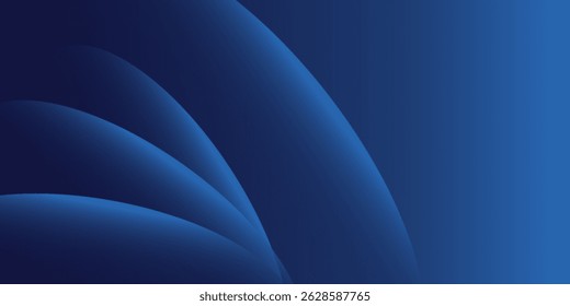 Abstract blue glowing geometric lines on dark blue background. Modern shiny blue circle lines pattern