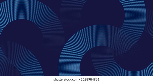 Abstrato azul brilhante linhas geométricas moderno brilhante azul círculo linhas padrão.