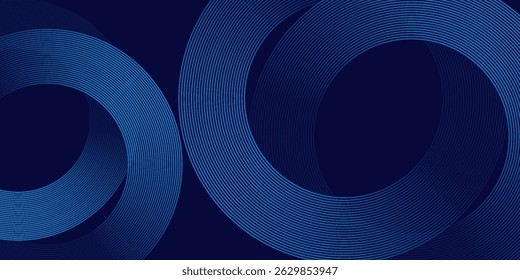 Abstract blue glowing geometric lines modern shiny blue circle lines pattern. Suit for cover, banner, brochure
