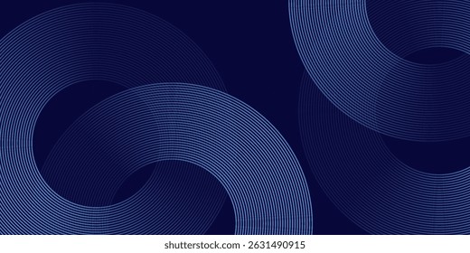 Abstract blue glowing geometric lines modern shiny blue circle lines pattern. Suit for cover,  banner, brochure