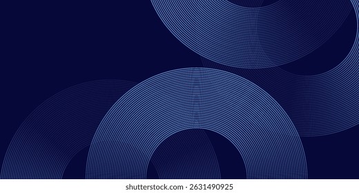Abstract blue glowing geometric lines modern shiny blue circle lines pattern. Suit for cover,  banner, brochure