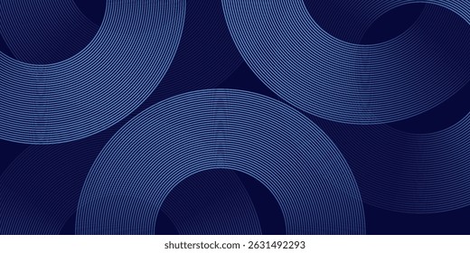 Abstract blue glowing geometric lines modern shiny blue circle lines pattern. Suit for cover,  banner, brochure