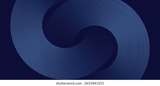 Abstract blue glowing geometric lines modern shiny blue circle lines pattern. Suit for cover, banner, brochure, web. Vector