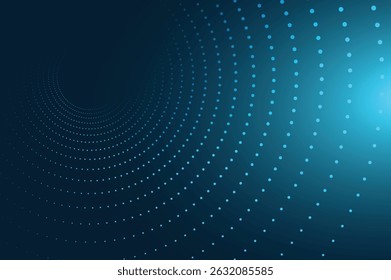 Abstract Blue Glowing Geometric Lines Dots Background. Modern Shiny Blue Dots Pattern. Digital Technology Futuristic Concept. Design for Cover Banner Website. Vector Illustration.