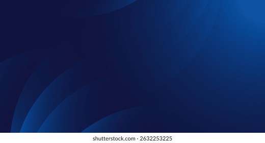 Linhas geométricas brilhantes em azul escuro no fundo. Padrão moderno de linhas de círculo azul brilhante.