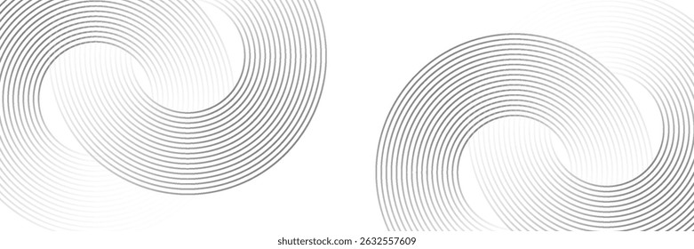 Abstract blue glowing geometric lines on dark blue background. Modern shiny blue circle lines pattern. Futuristic technology concept. Suit for cover, poster, banner, header, website.