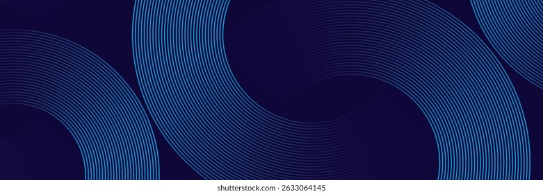 Abstract blue glowing geometric lines modern shiny blue circle lines pattern. Suit for cover, banner, brochure