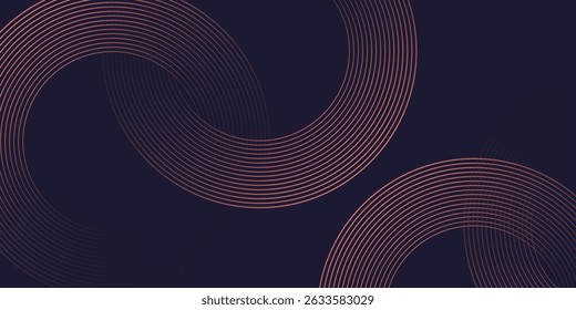 Abstract blue glowing geometric lines on dark blue background. Modern shiny blue circle lines pattern. Futuristic technology concept. Suit for cover, poster, banner, brochure, header, website