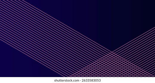 Abstract blue glowing geometric lines on dark blue background. Modern shiny blue circle lines pattern. Futuristic technology concept. Suit for cover, poster, banner, brochure, header, website