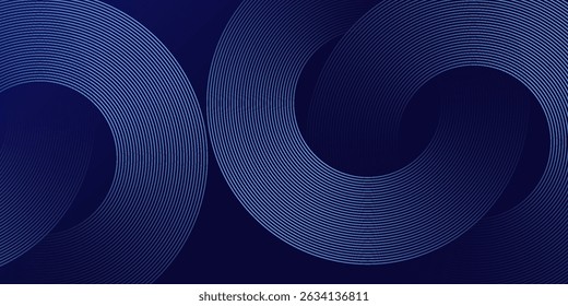 Abstrakte blaue leuchtende geometrische Linien moderne glänzende blaue Kreislinien Muster. Anzug für Cover, Banner, Broschüre