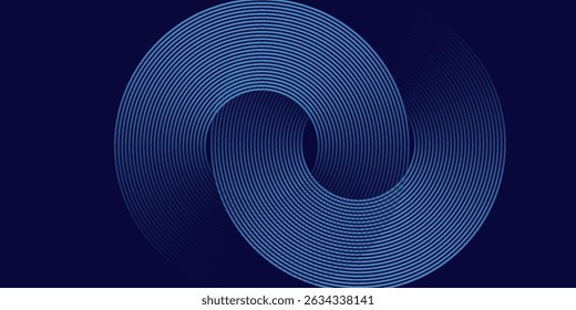 Líneas geométricas brillantes azules Abstractas Modelo azul brillante moderno de las líneas circulares. Traje para la cubierta, Anuncio, folleto