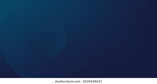 Líneas geométricas brillantes azules Abstractas sobre fondo azul oscuro. Moderno patrón de líneas de círculo azul brillante. Concepto de tecnología futurista. Traje para la cubierta, cartel, Anuncio, cabecera, Sitio web.eps10	