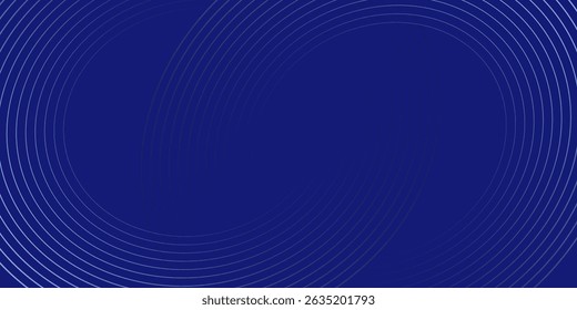 Líneas geométricas brillantes azules Abstractas sobre fondo azul oscuro. Moderno patrón de líneas de círculo azul brillante. Concepto de tecnología futurista. Traje para la cubierta, cartel, Anuncio, folleto, cabecera, Sitio web
