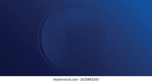 Líneas geométricas brillantes azules Abstractas sobre fondo azul oscuro. Círculo azul brillante moderno