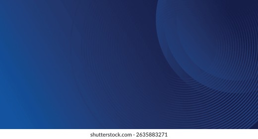 Abstract blue glowing geometric lines on dark blue background. Modern shiny blue circle