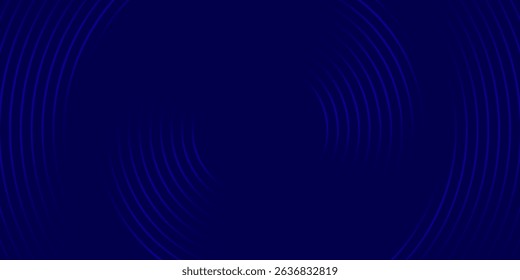 Líneas geométricas brillantes azules Abstractas sobre fondo azul oscuro. Moderno patrón de líneas de círculo azul brillante. Concepto de tecnología futurista. Traje para la cubierta, cartel, Anuncio, cabecera, Sitio web.