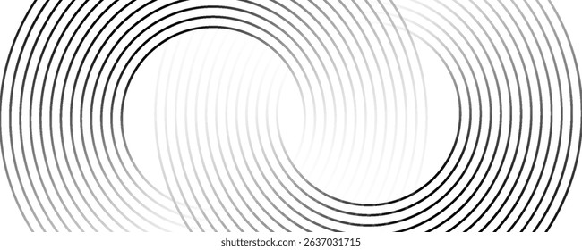 Abstract blue glowing geometric lines on dark blue background. Modern shiny blue circle lines pattern. Futuristic technology concept. Suit for cover, poster, banner, brochure, header, website. eps 10