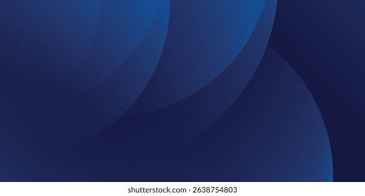 Abstract blue glowing geometric lines on dark blue background. Modern shiny blue circle lines pattern