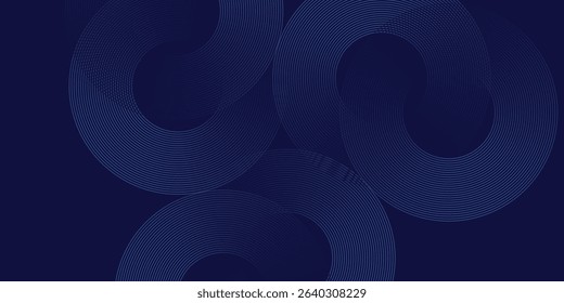 Abstract blue glowing geometric lines modern shiny blue circle lines pattern. Suit for cover,  banner, brochure