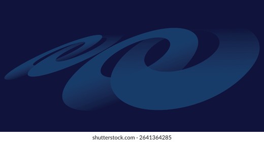 Abstract blue glowing geometric lines on dark blue background. Modern shiny blue circle lines pattern.